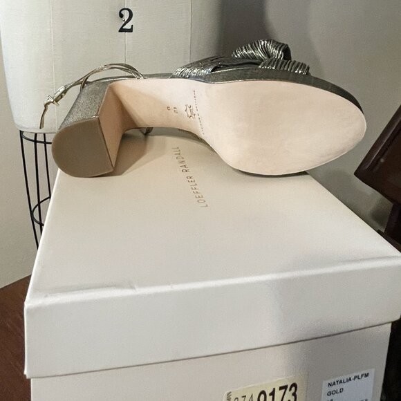 NIB NWT Loeffler Randall Natalia Platform Heels in Gold 12 - Picture 10 of 12